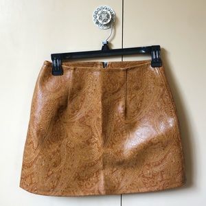 Handmade in LA - Leather Zip-up Mini Skirt